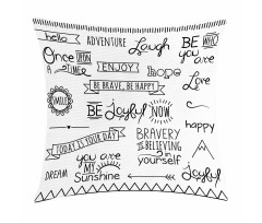 Various Happy Words Theme Pillow Cover