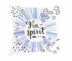Free Spirit Star Moon Pillow Cover
