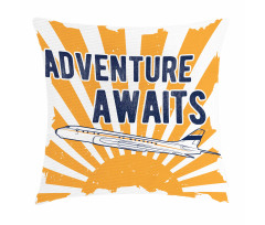 Airplane Sun Journey Pillow Cover