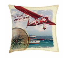 Coastline Red Plane Pillow Cover