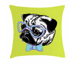 Pug with a Bow Tie Pillow Cover