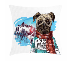 Sketch Style Dog Doodle Pillow Cover