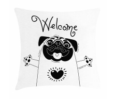 Black and White Dog Pillow Cover
