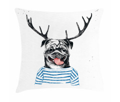 Dog with Antlers Surreal Pillow Cover