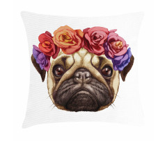 Floral Head Wreath Fun Pillow Cover