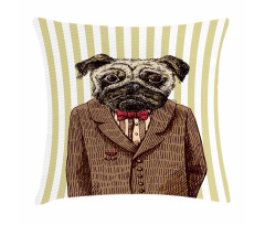 Smart Dressed Dog Suit Pillow Cover