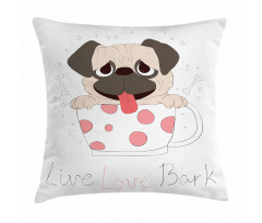 Live Love Bark Words Funny Pillow Cover