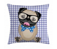 Nerdy Glasses Bow Tie Dog Pillow Cover