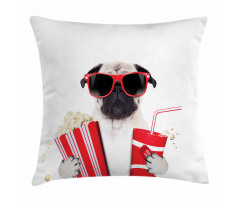 Dog Going to the Movies Pillow Cover