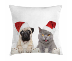 Christmas Themed Dog Photo Pillow Cover