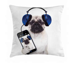 Music Listening Dog Phone Pillow Cover
