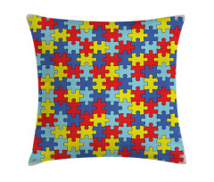 Colorful Puzzle Pieces Pillow Cover