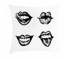 Monochrome Sketch Style Pillow Cover
