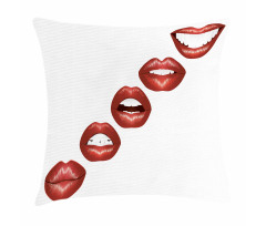 Vivid Full Red Lips Feminine Pillow Cover