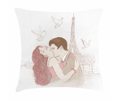 Romantic Man and Woman Pillow Cover