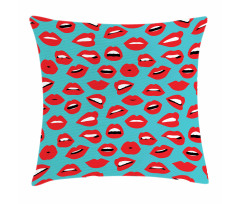Retro Woman Red Lipstick Pillow Cover