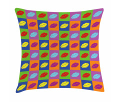 Vibrant Pop Art Kisses Pillow Cover