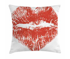 Heart Shaped Lipstick Mark Pillow Cover