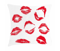 Different Red Kiss Marks Pillow Cover
