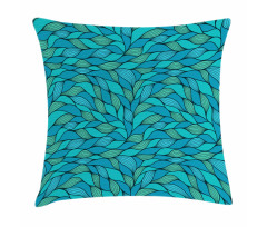 Abstract Wave Ocean Motif Pillow Cover