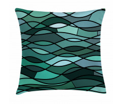 Mosaic Sea Waves Inspired Pillow Cover