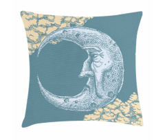 Vintage Crescent Moon Pillow Cover