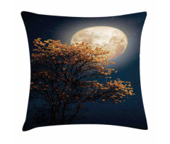 Retro Yellow Flowers Tree Pillow Cover