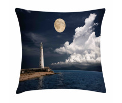 Old Lighthouse by Sea Pillow Cover