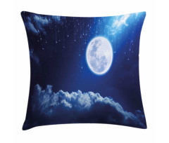 Full Moon Falling Stars Pillow Cover