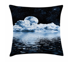 Moon Sets over Clouds Pillow Cover