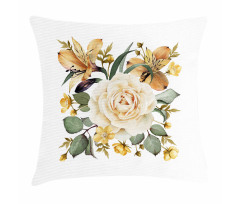 Romantic Bridal Bouquet Pillow Cover