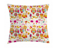 Sixties Style Abstract Bird Pillow Cover