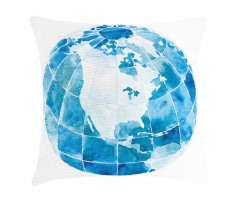 Watercolor North America Pillow Cover