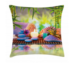 Stones with Candles Yoga Pillow Cover