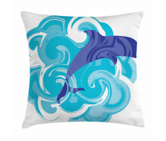 Waves Aqua Life Nature Pillow Cover