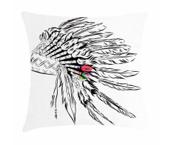 Headdress Sketch Design Pillow Cover