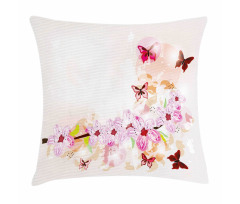 Floral Art Butterflies Pillow Cover