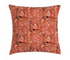 Floral Vibrant Drawing Pillow Cover