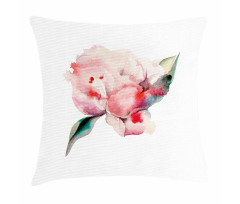 Watercolor Penoies Nature Pillow Cover