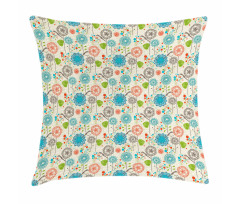 Retro Doodle Cheerful Pillow Cover