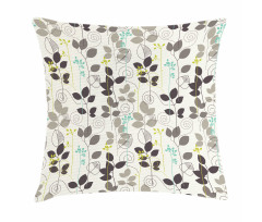 Doodle Leaves Earth Tone Pillow Cover