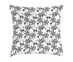 Monochrome Doodle Plants Pillow Cover