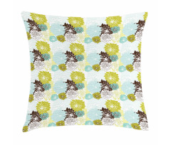 Pastel Wildflower Leaves Pillow Cover