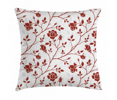Monochrome Rose Leaves Pillow Cover