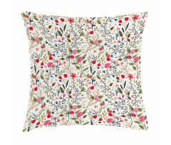 Birds Roses Polka Dots Pillow Cover