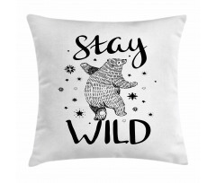 Dancing Bear and Words Pillow Cover