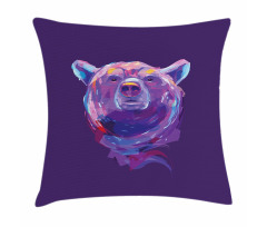 Mascot Face Brushstrokes Pillow Cover