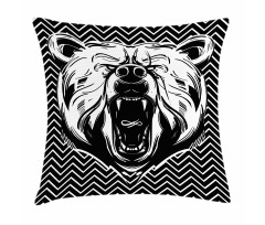 Scary Roar on Zigzag Lines Pillow Cover