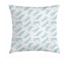 Swimming Polar Bears Sea Pillow Cover