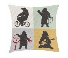 Funny Frames Drawing Style Pillow Cover